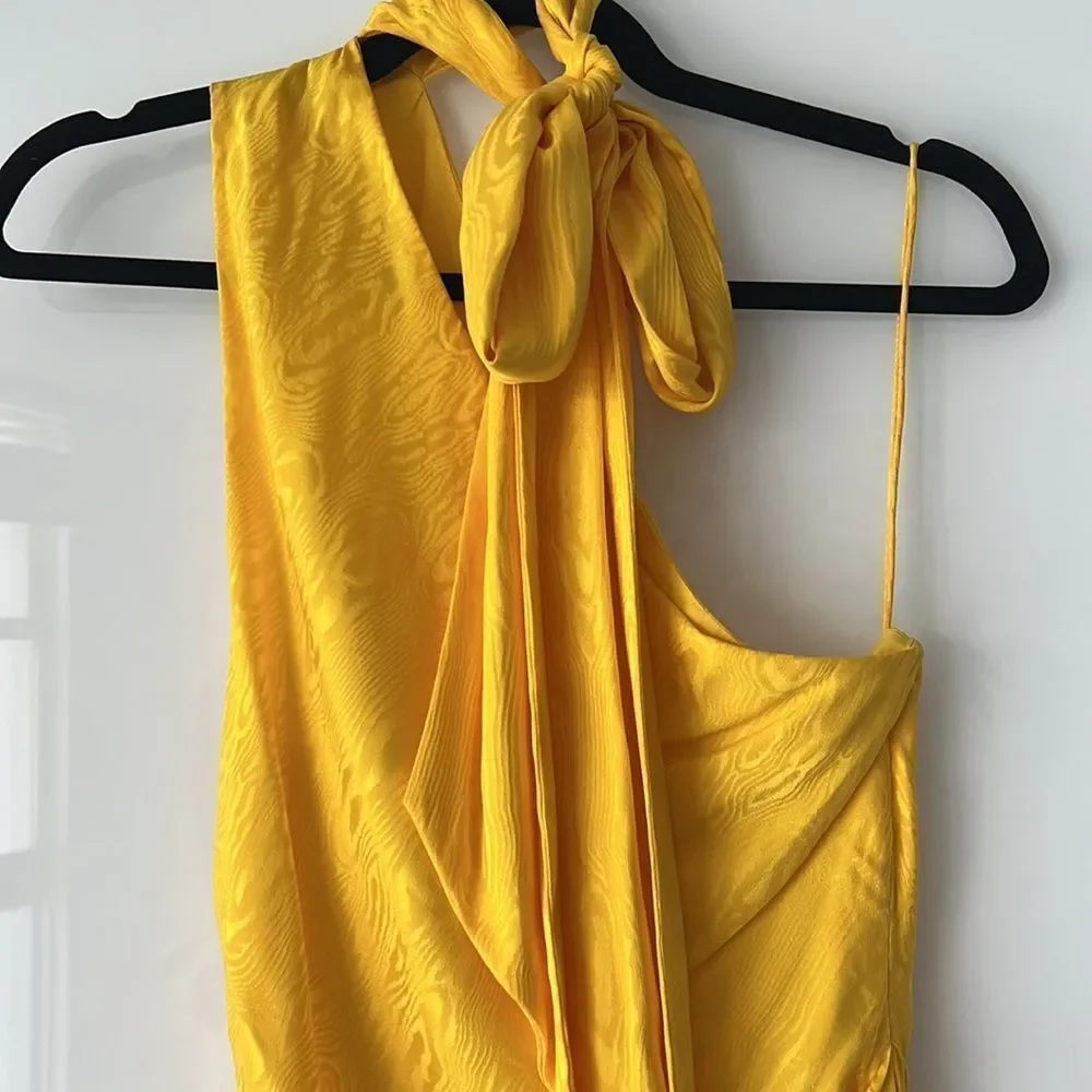 RONNY KOBO Zoey One Shoulder Dress NEW BEAUTIFUL Yellow SMALL